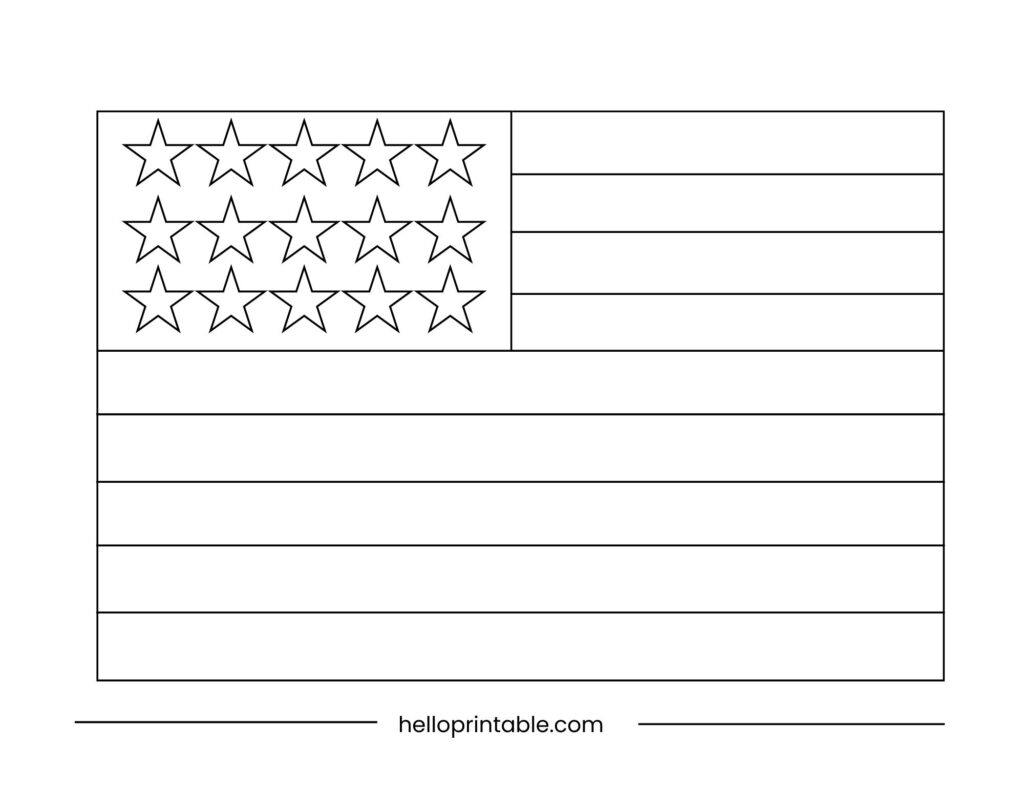 Easy to color USA flag with more space for small hands, toddlers and preschoolers 
