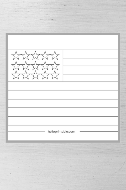 USA Flag Coloring Sheet - Free Printable - helloprintable.com