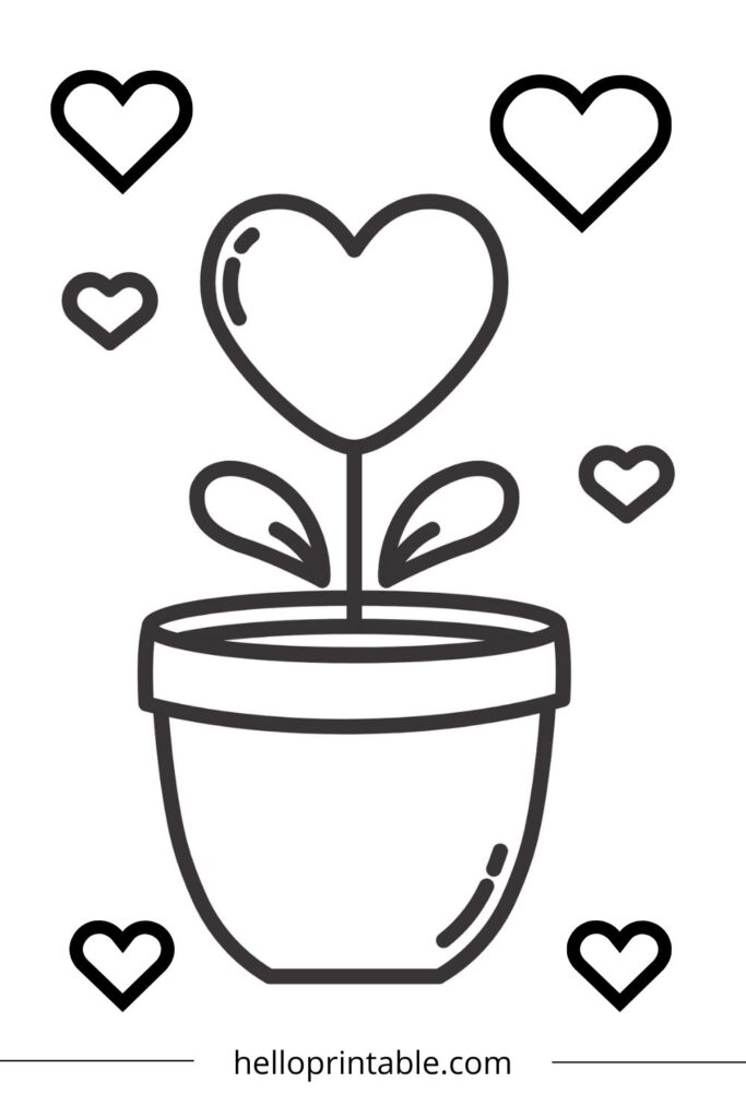 hearts in a flower pot