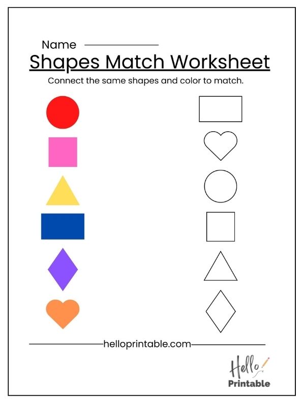 Shape match worksheet 