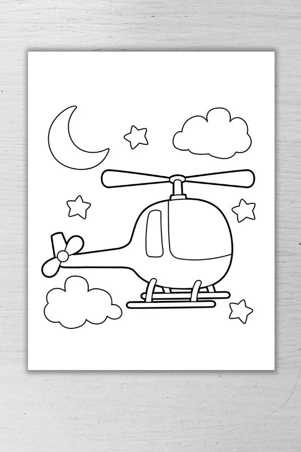 helicopter coloring page 