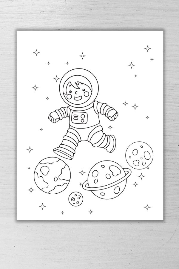 astronaut coloring page 