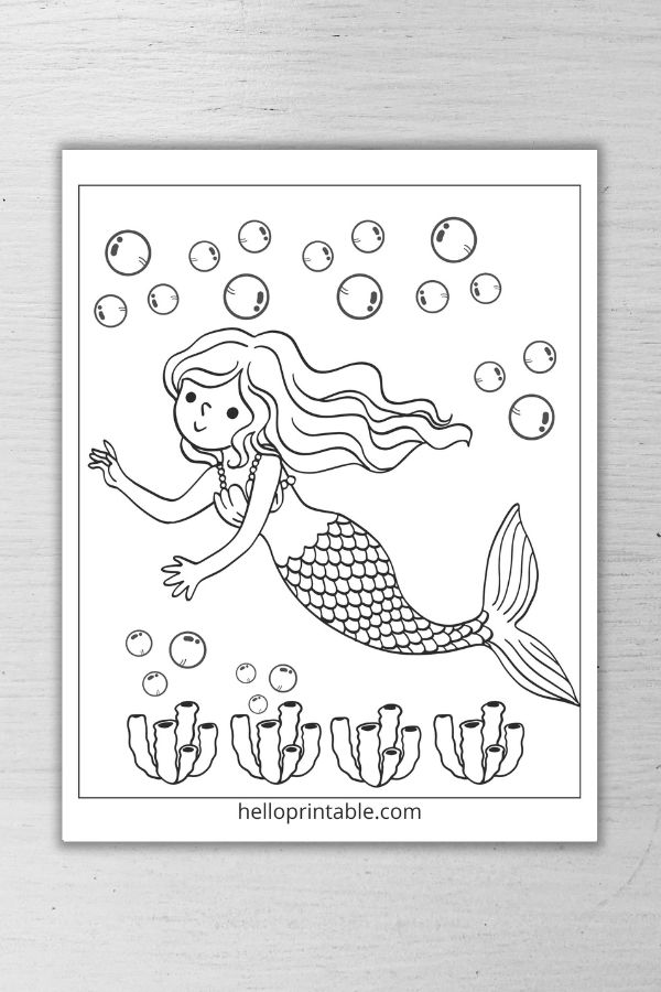 mermaid coloring sheet free printable