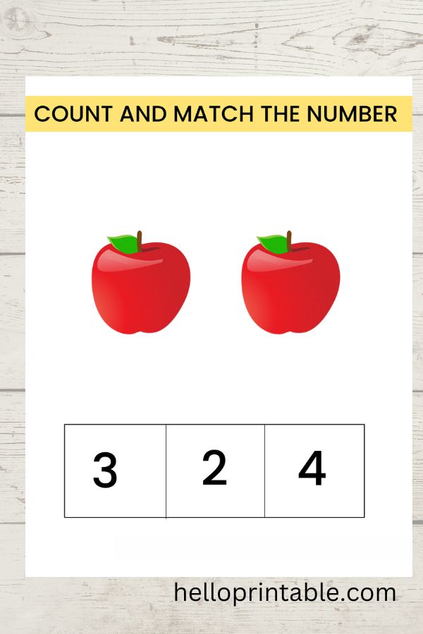 Count and match number - preschool math worksheets