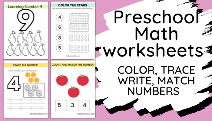 Basic Math Worksheets for 3 to 4-year-olds