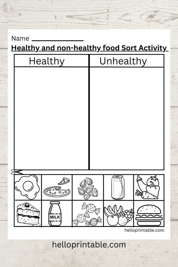 Sorting between healthy and non healthy food items 