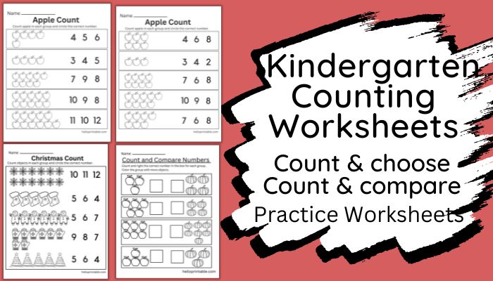 Kindergarten Numbers and Counting worksheets