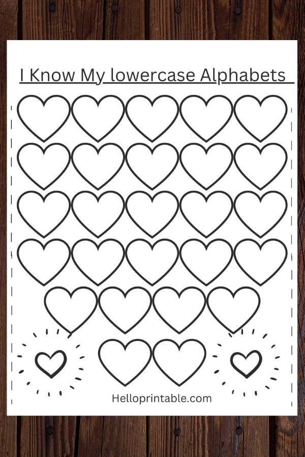 heart valentine themed alphabet practice worksheets