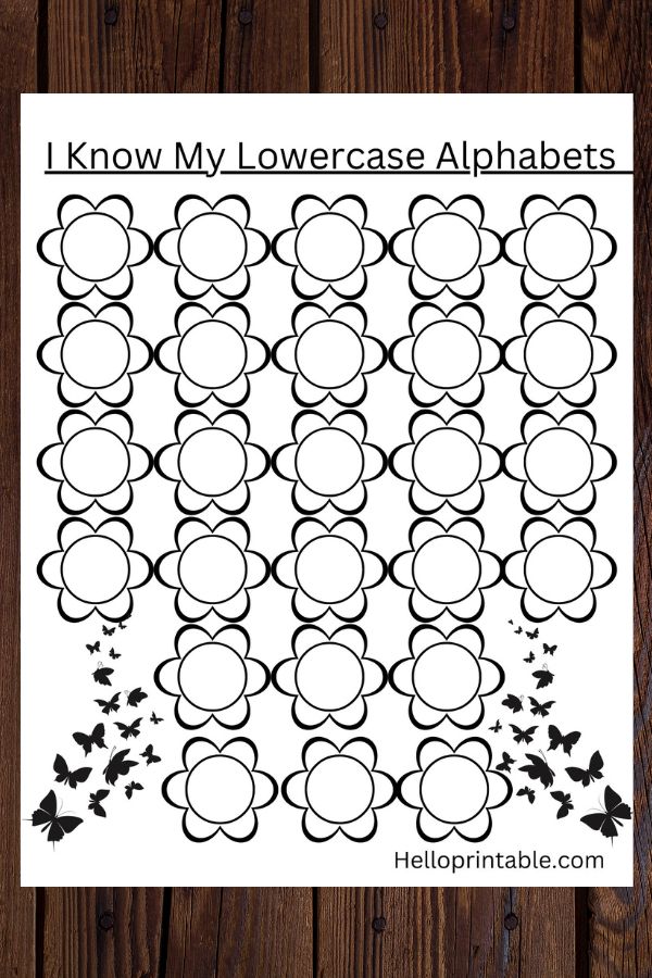 spring flower themed alphabet practice worksheets - write lowercase letters