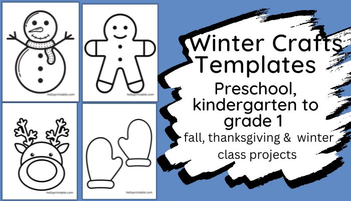 Winter craft classroom or family project templates