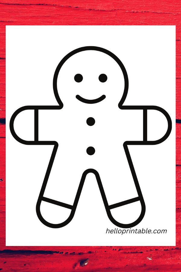 Gingerbread man coloring page or craft activity template  for kindergarten and preschool kids - School projects 