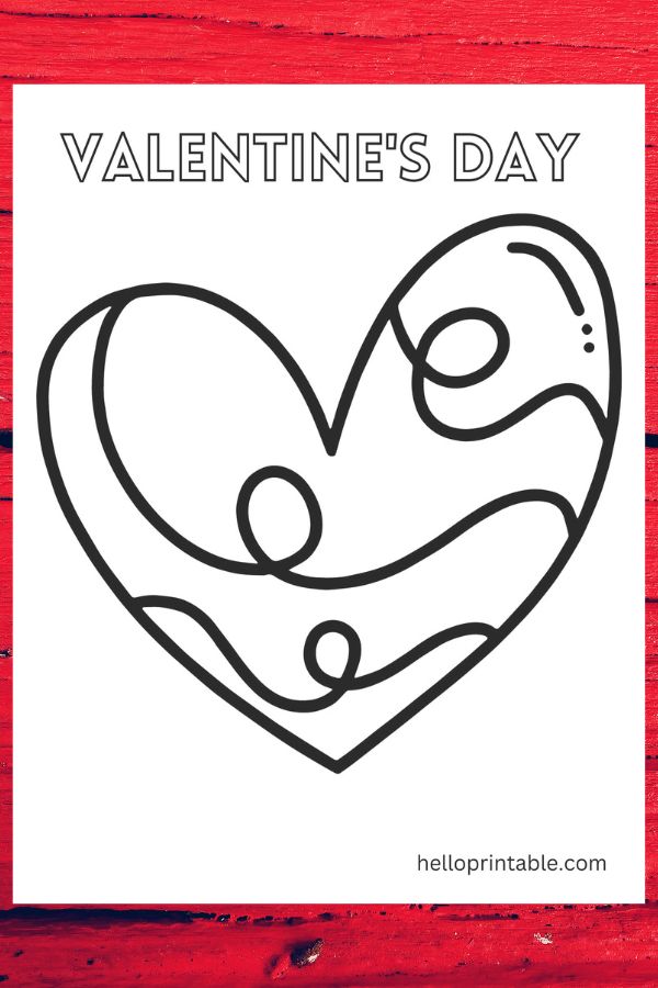 Abstract heart template for valentines activities in school - crafts and colors 