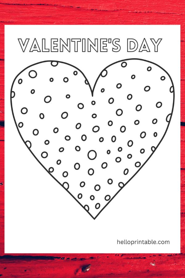 Valentines day crafts - heart with bubbles coloring sheet 