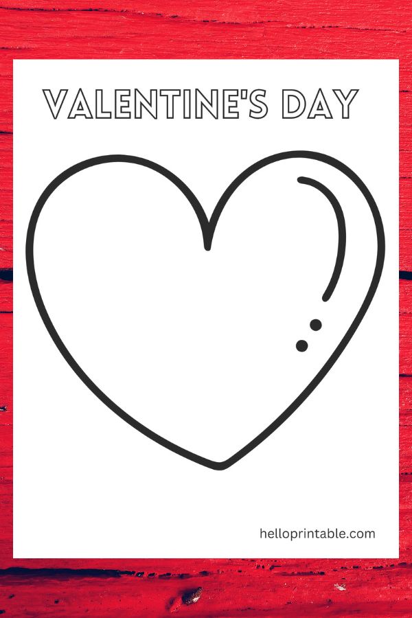 Round heart template for valentine day crafts and colors 