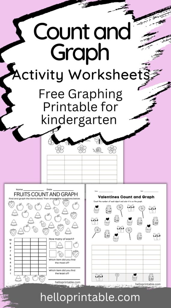 Count and graph activity worksheets for kindergarten and preschool kids. - free printables