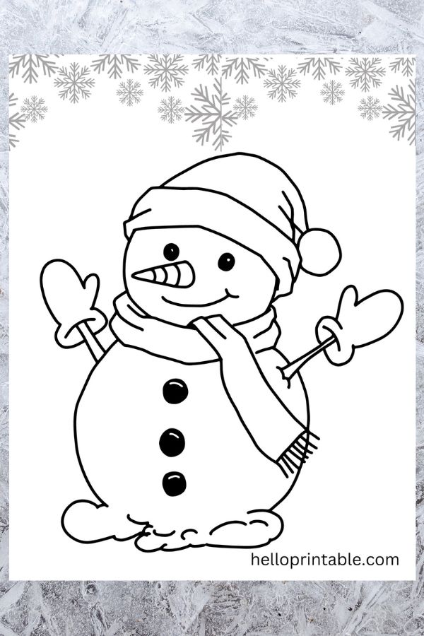 Snowman free coloring page