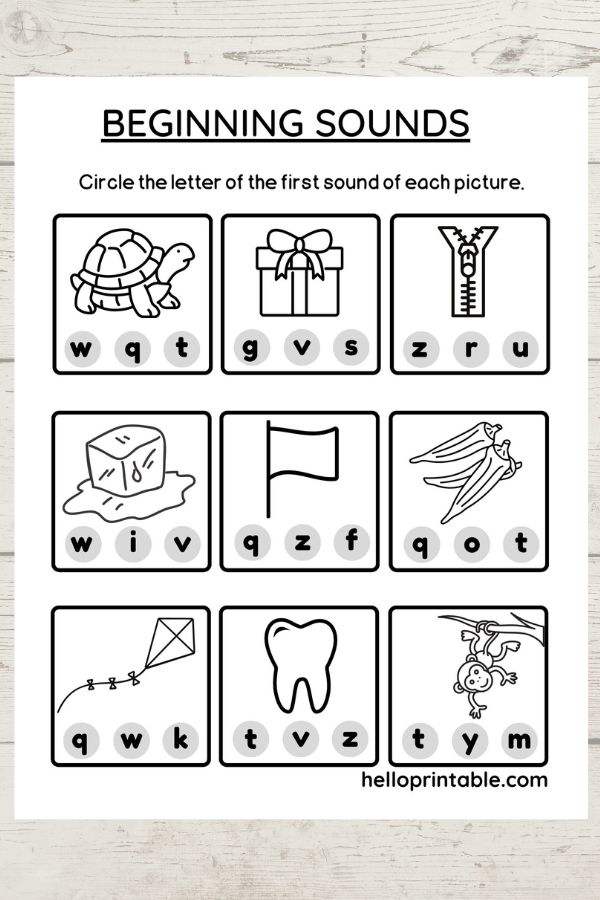 beginning sounds worksheets for kindergarten - free phonics practice printables 