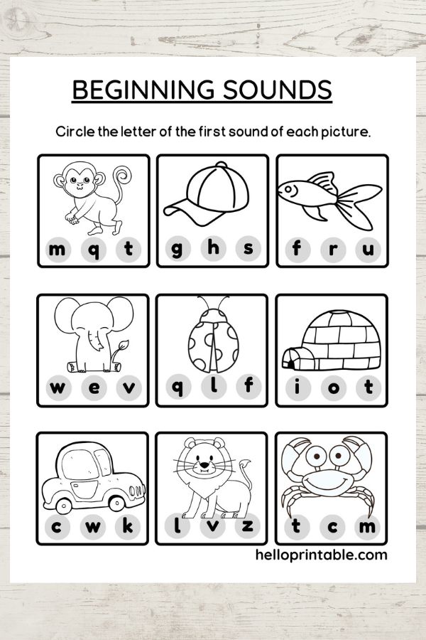 phonics practice worksheets for kindergarten 