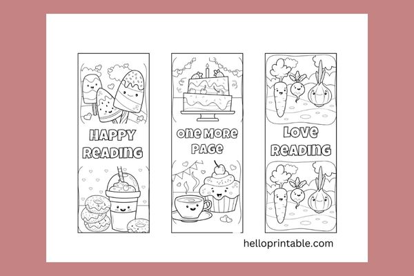 love for reading bookmarks - free coloring printable bookmarks