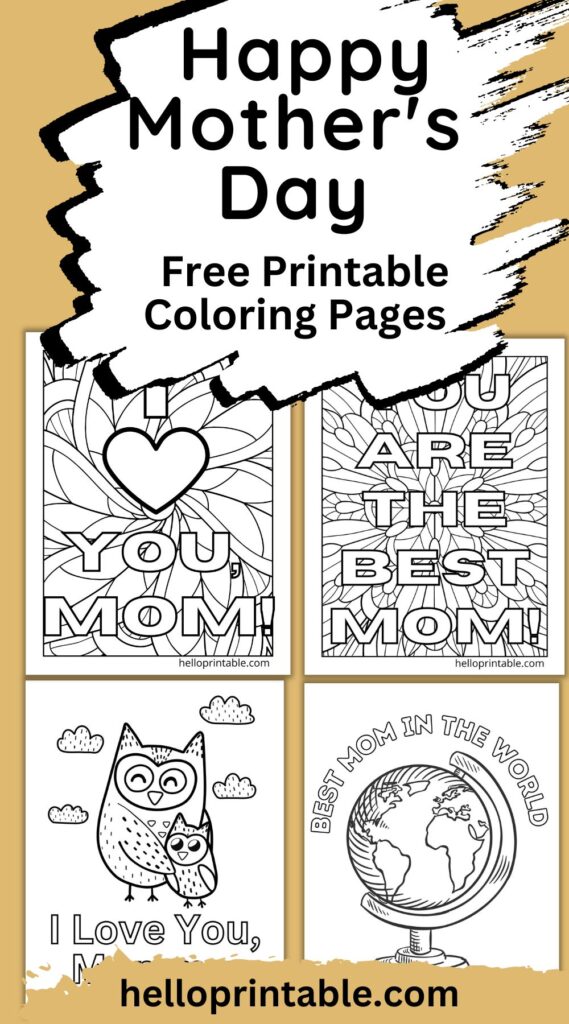 mother's day coloring pages for kids and teens - free printable and easy to download