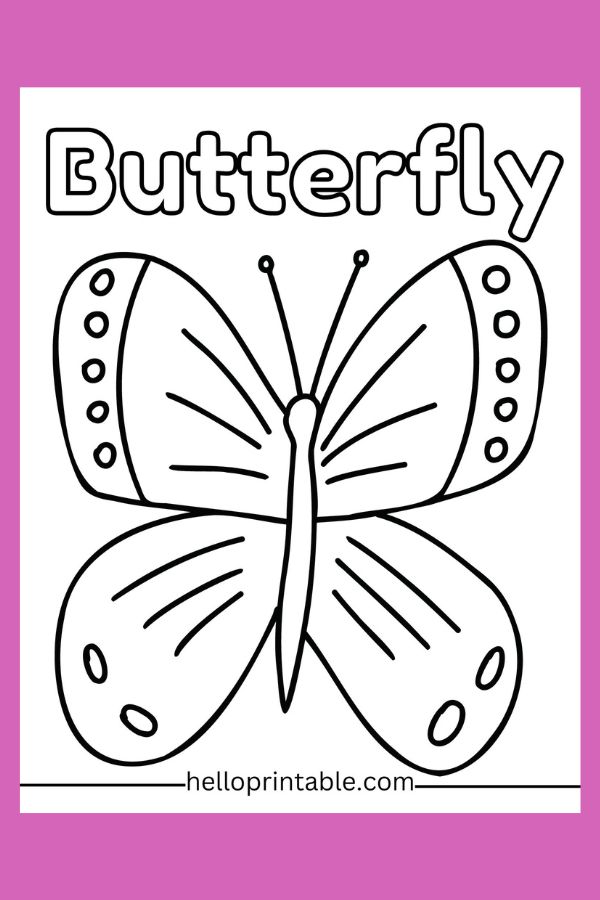 Butterfly easy coloring page 