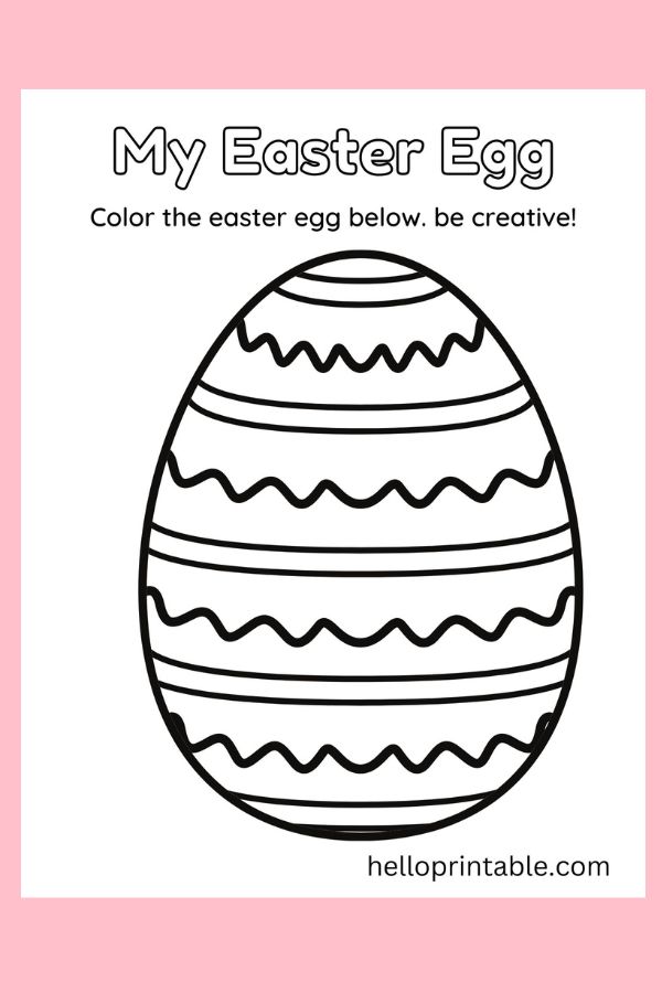 Color the Easter egg printable egg 