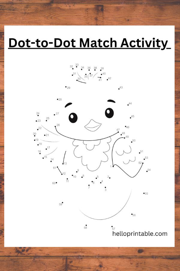 bird animal dot to dot worksheet for kids -free printable 