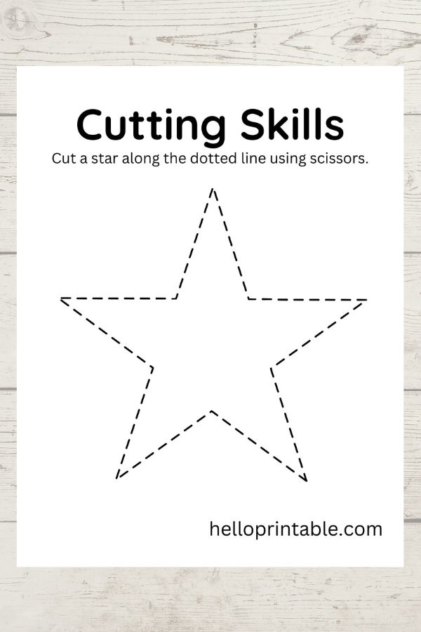 Star shape template for basic cutting skills 