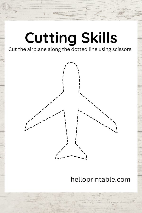 Airplane shape template for basic cutting skills 