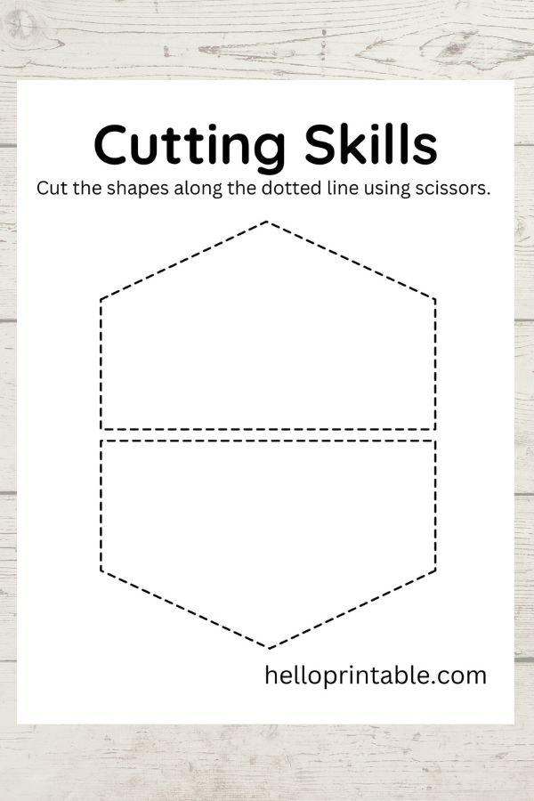 Pentagon shape template for basic cutting skills 