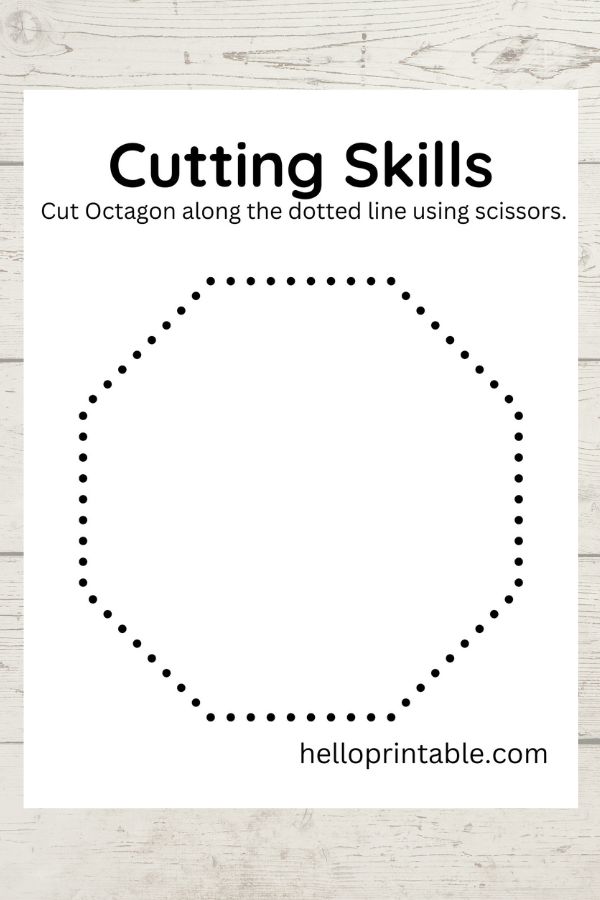 Octagon shape template for basic cutting skills 
