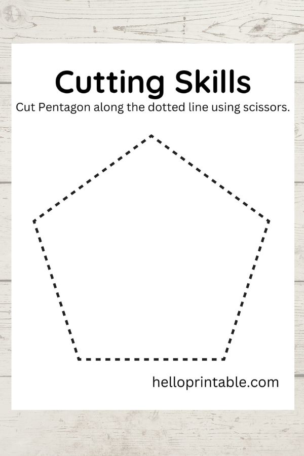 Pentagon shape template for basic cutting skills 