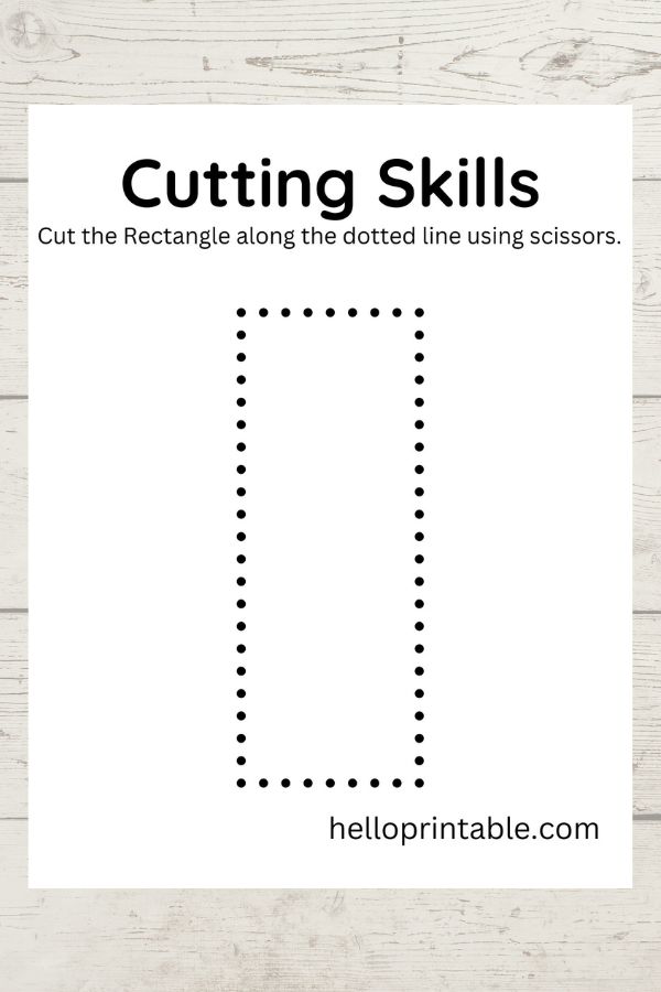 Rectangle shape template for basic cutting skills 