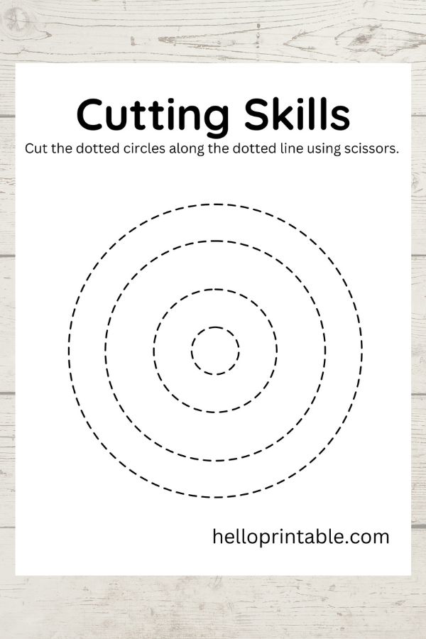 Spiral circle shape template for basic cutting skills 