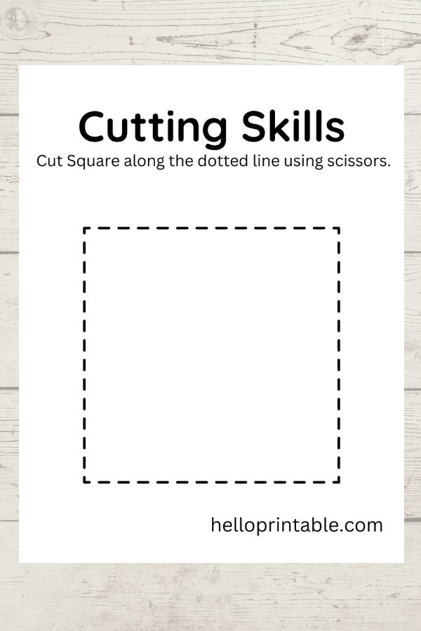 Square shape template for basic cutting skills 