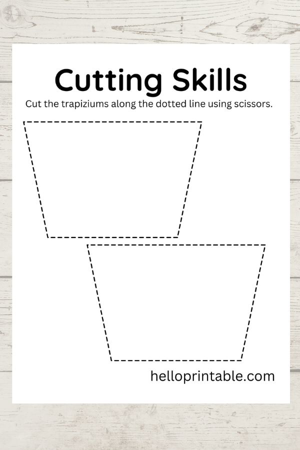 Two trapezium shape template for basic cutting skills 