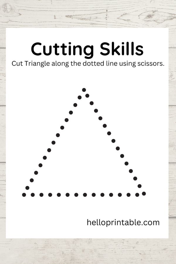 Triangle shape template for basic cutting skills 