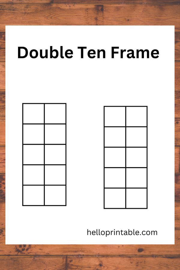 Double ten frame large free template 