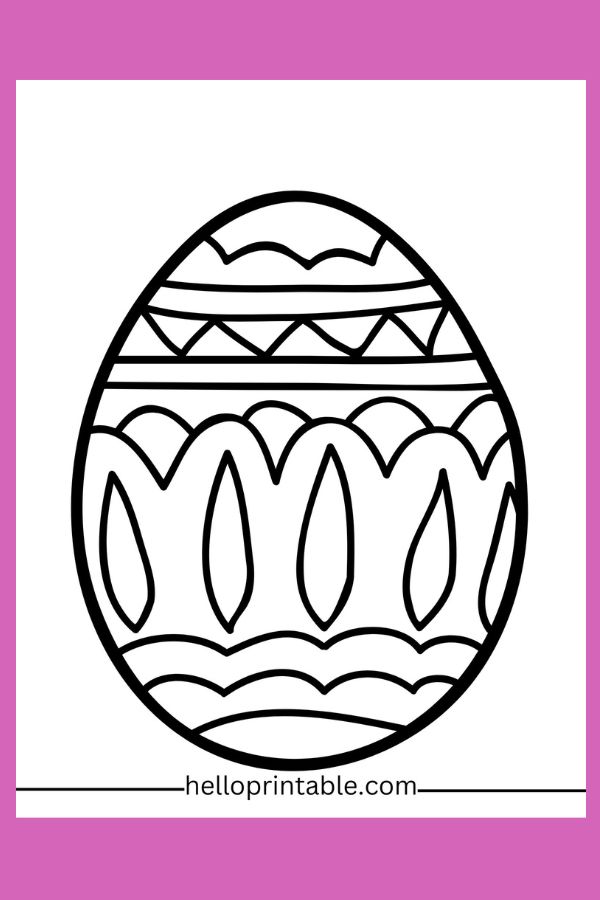 Patterned Easter egg  spring coloring page