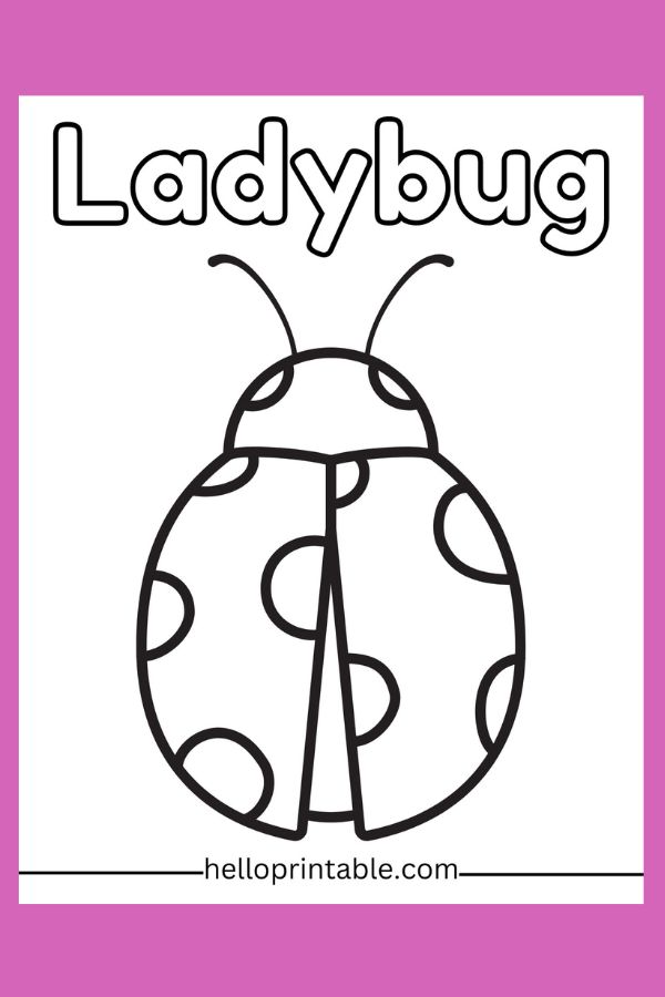 Ladybug spring coloring page