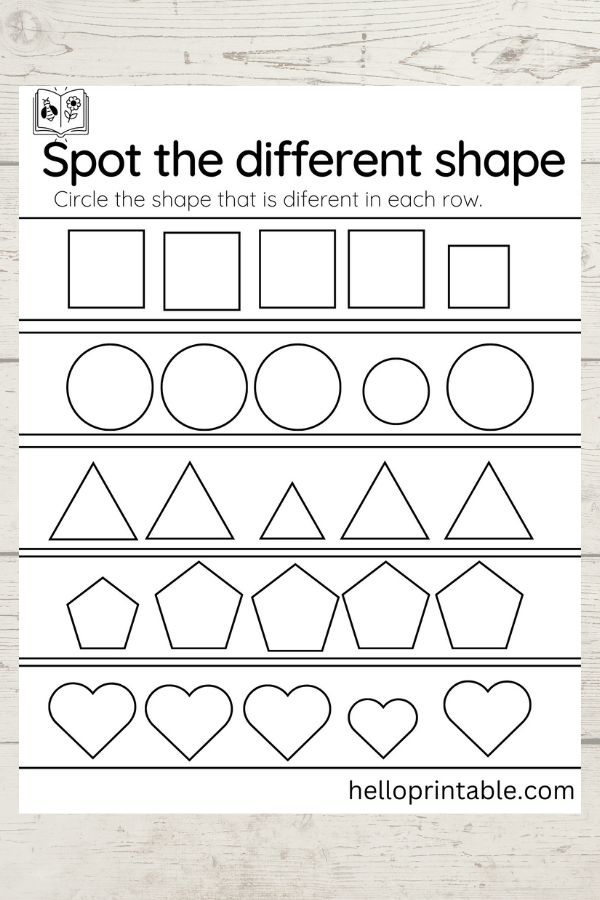 Highlight or color the size shapes in each group 