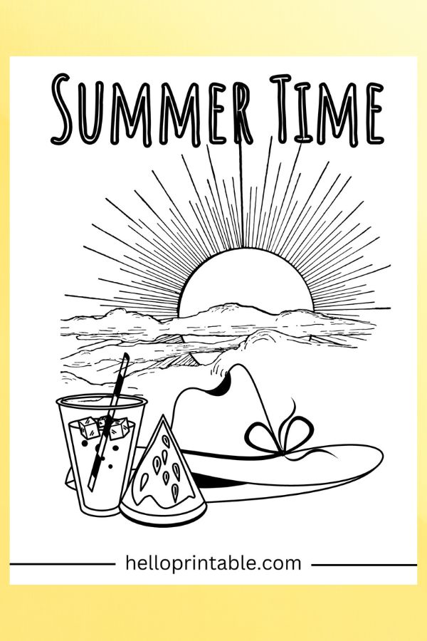 Summer coloring pages - free printable 