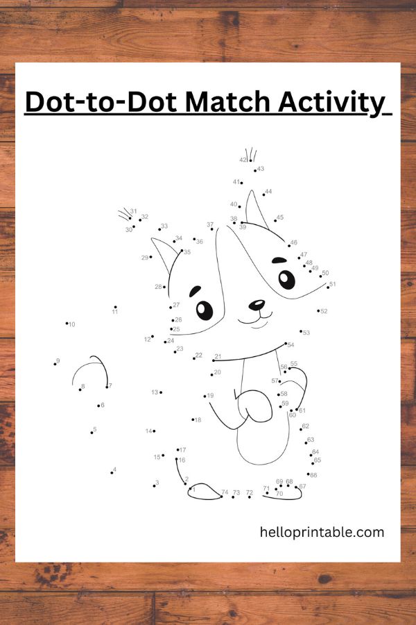 animal dot to dot worksheet -free printable 