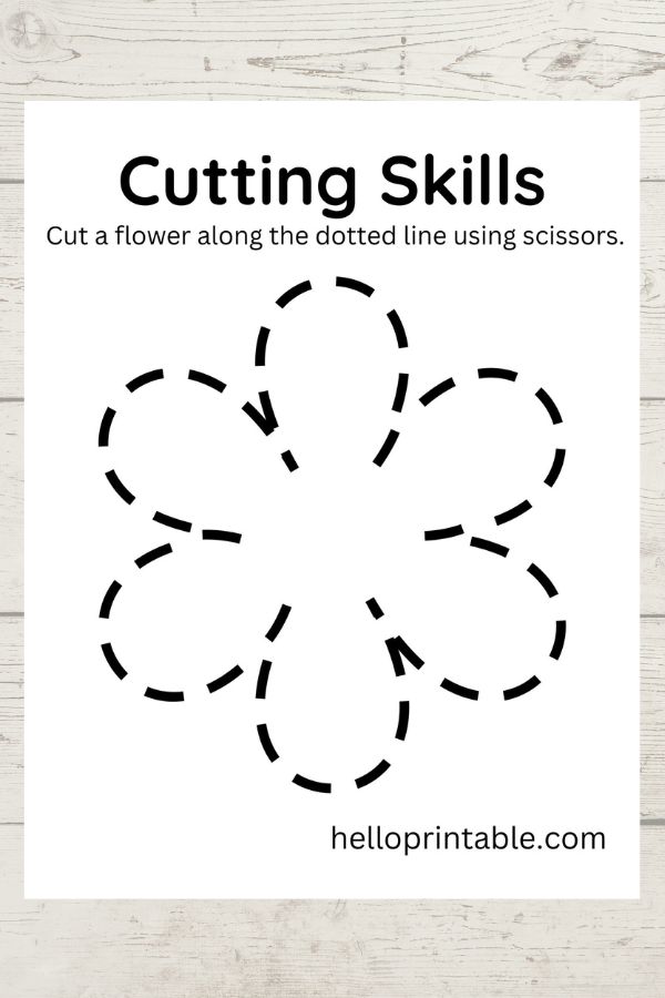 Flower shape template for basic cutting skills 