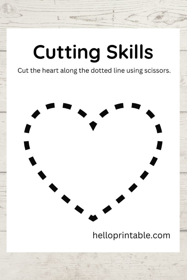 Heart shape template for basic cutting skills 