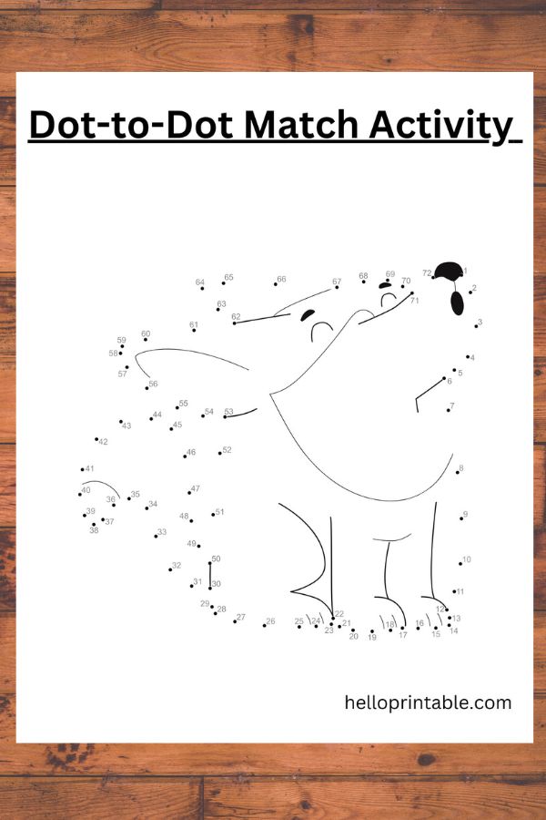 animal dot to dot worksheet for kids -free printable 