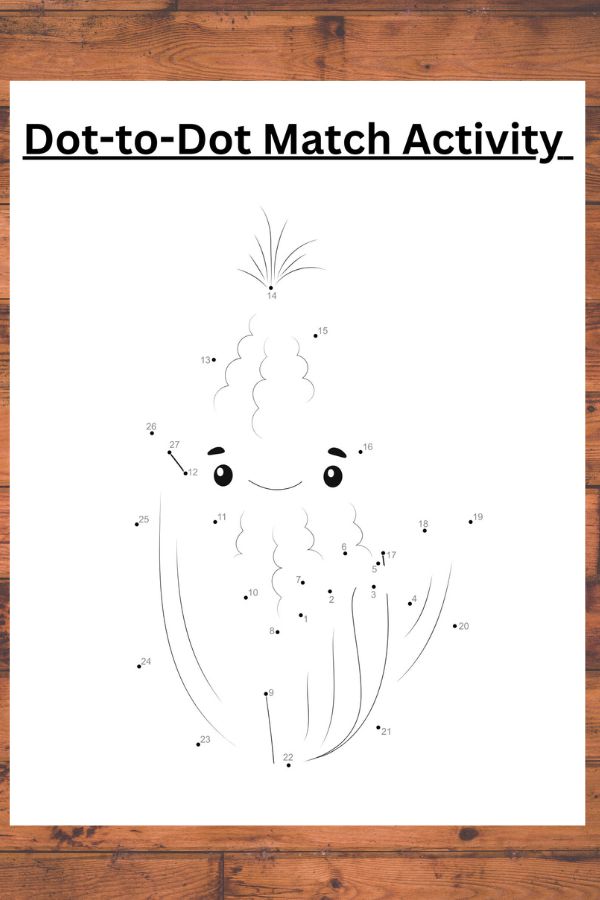 Corn dot to dot worksheet for kids -free printable 