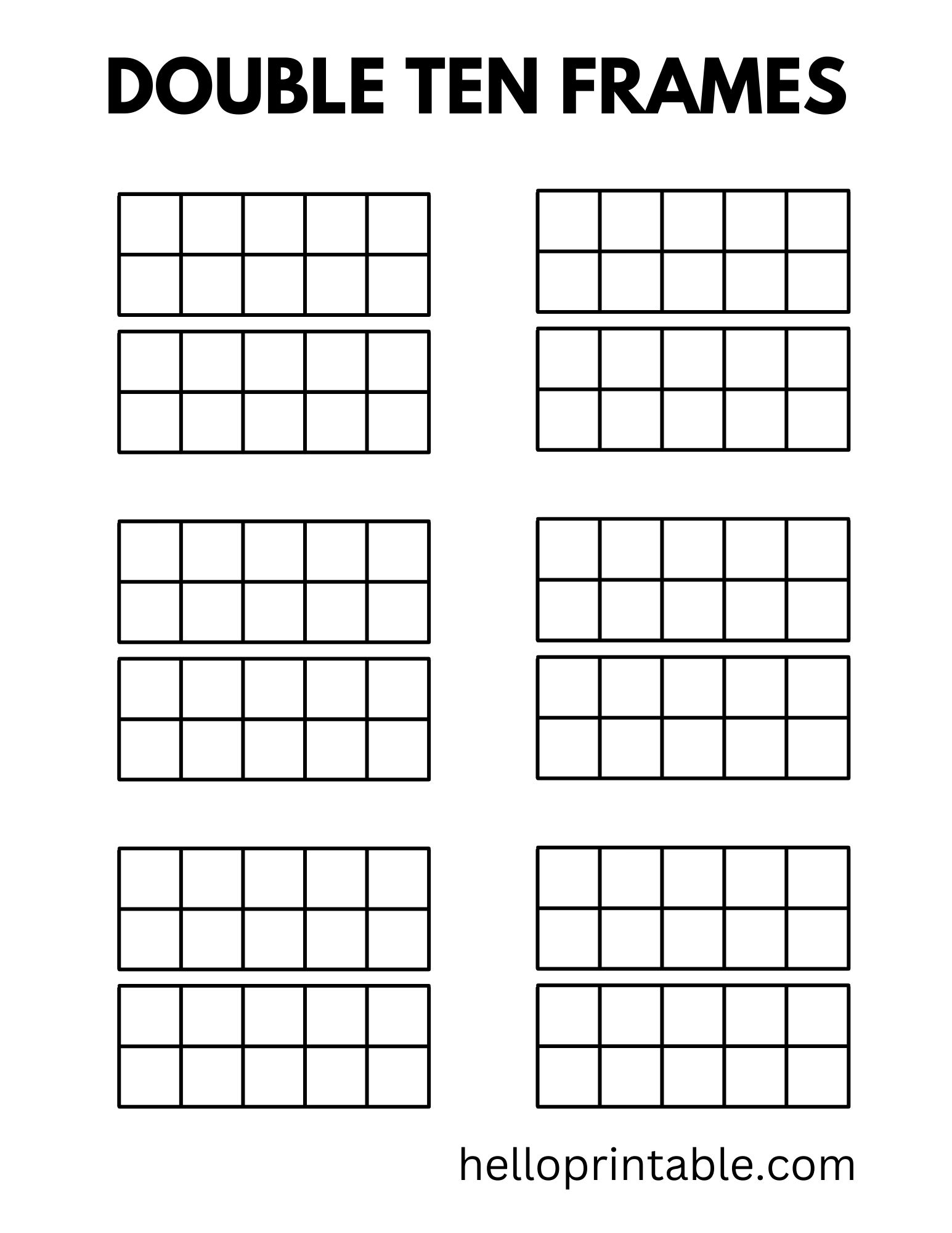 Double Ten Frame Template Printable Free Infoupdate Double Ten Frame Template Printable Free Infoupdate