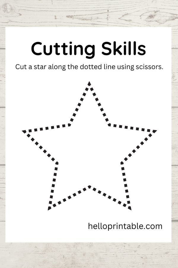 Star shape template for basic cutting skills 