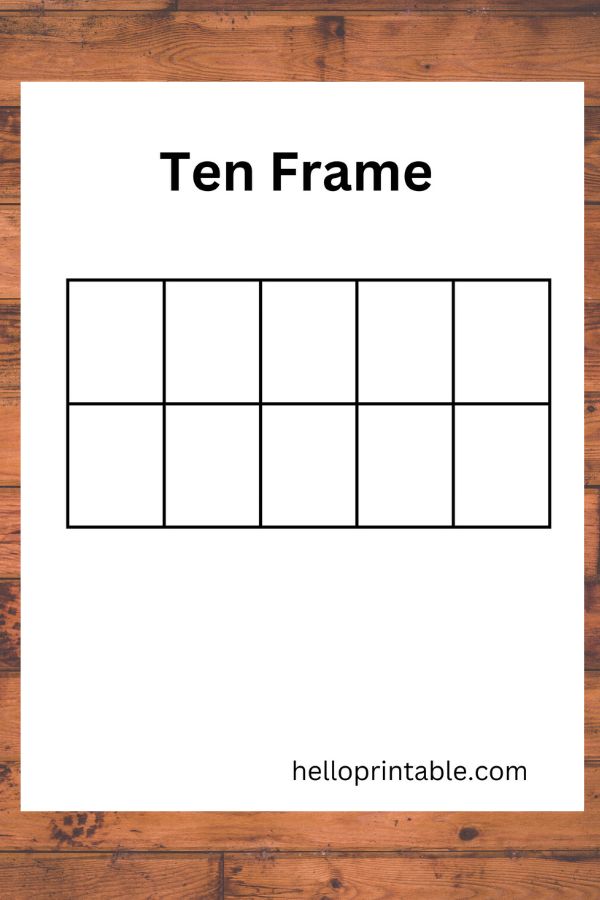 Ten frame free printable template 